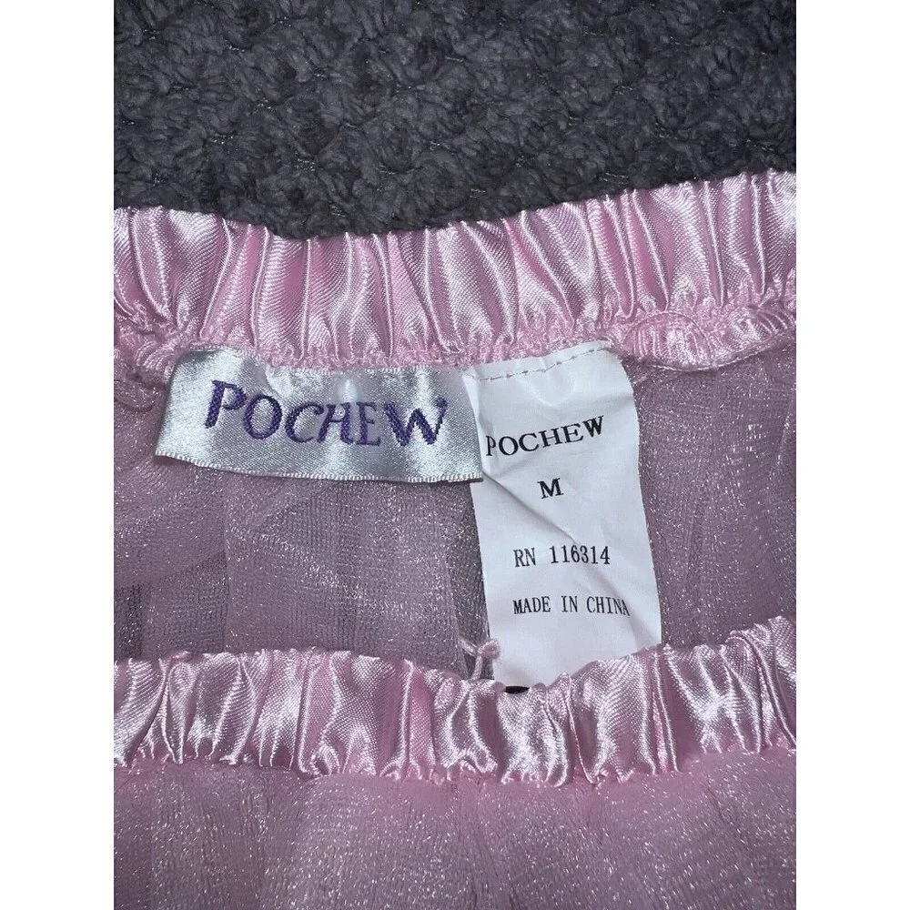 POCHEW Girls Pink Tulle Tutu Skirt Sz M